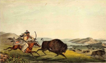 hunting the buffalo west America Oil Paintings